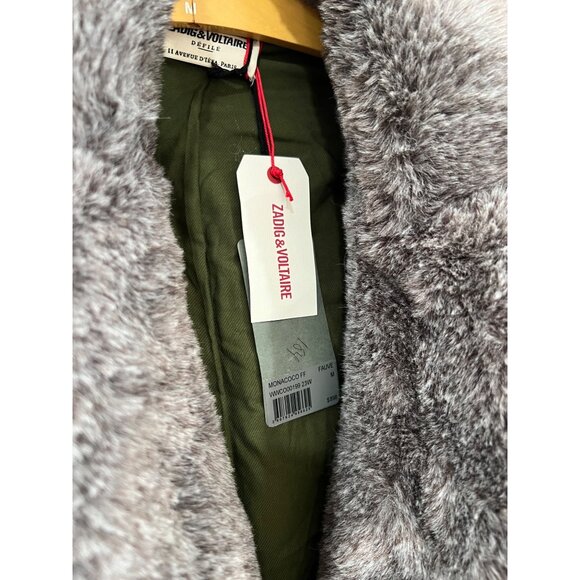 Zadig & Voltaire Monacoco Faux Fur Coat Size Medium $898 - Picture 6 of 7